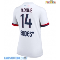 Camisa de time de futebol Paris Saint-Germain Desire Doue #14 Replicas 2º Equipamento Feminina 2025-26 Manga Curta